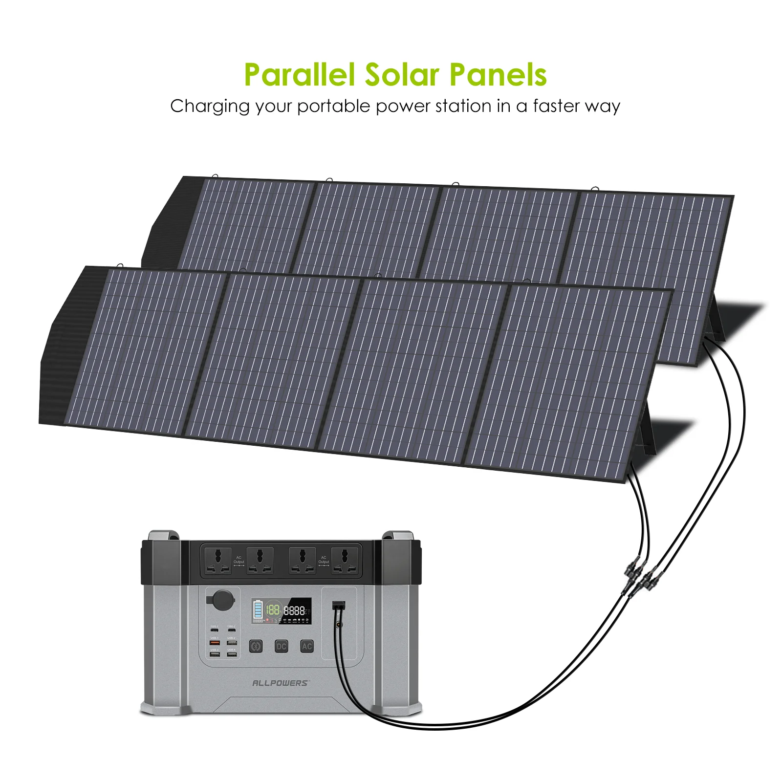 Solar Generator 1500W / 2000W / 2400W Portable Power Station (400W Solar Panel Include) for Power outage, Emergency,RV