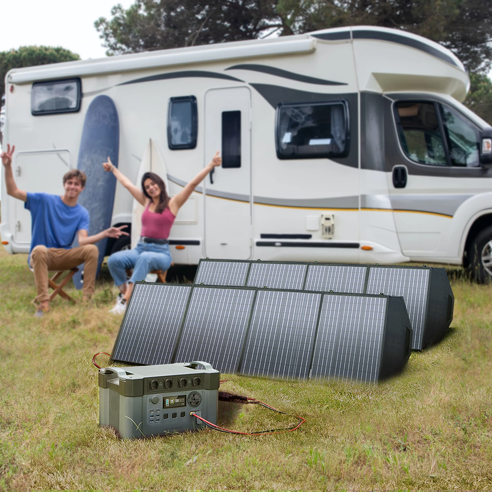 Solar Generator 1500W / 2000W / 2400W Portable Power Station (400W Solar Panel Include) for Power outage, Emergency,RV