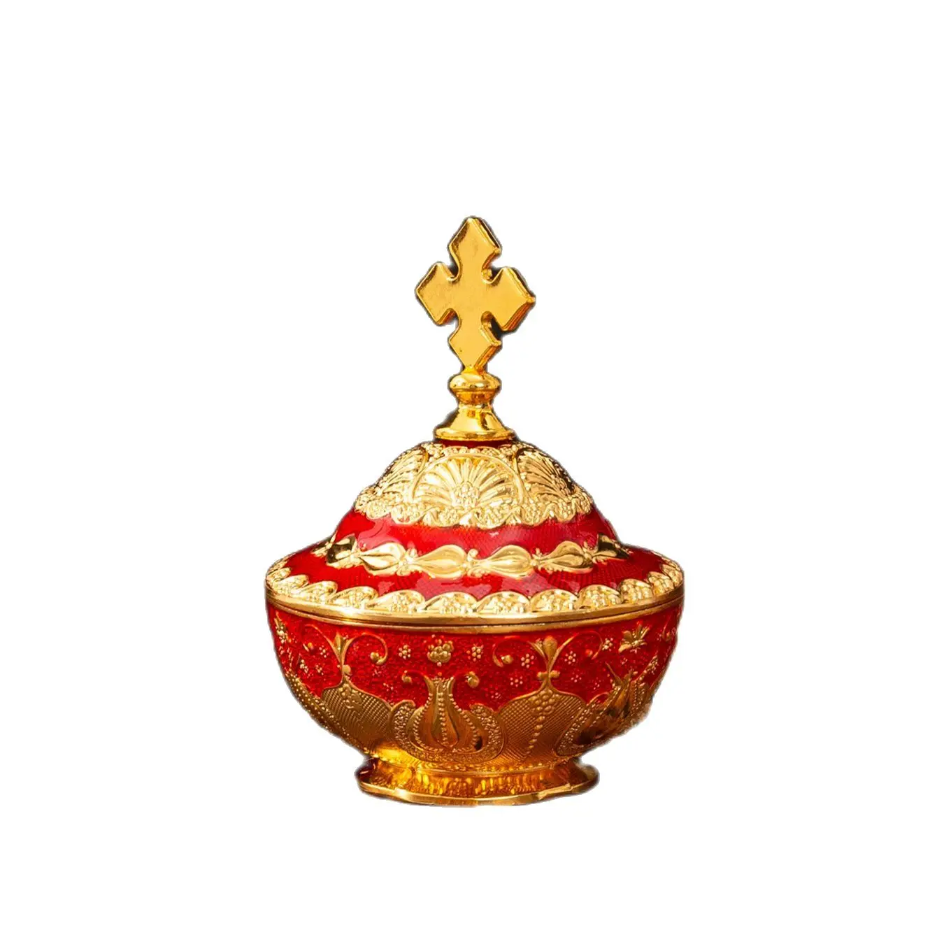 European-style gold-red zinc alloy hotel high-end storage dried fruit box household sugar bowl luxury metal hand-painted color c