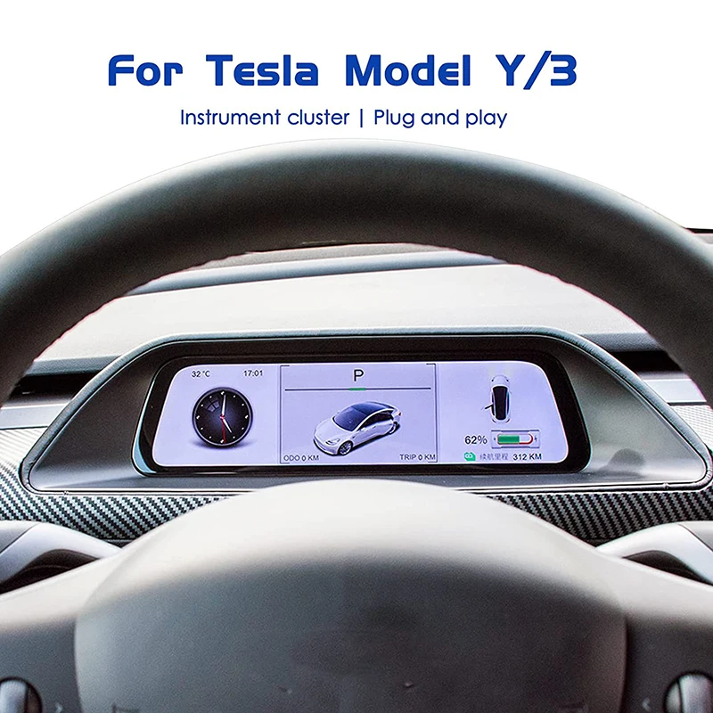 For Tesla Model 3 Y Dashboard Upgrade Module with Instrument Display Integrated Display Model 3 Y 2017-2022 2023 Car Accessory