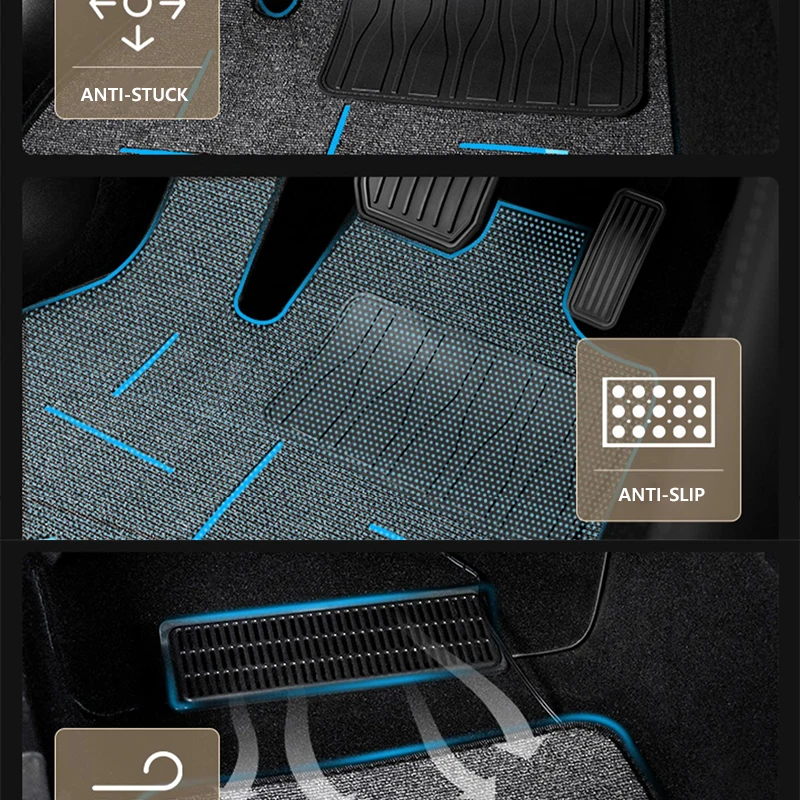Ambient Light Floor Mat For Tesla Model Y 3 2021 to 2023 Mood Lighting Left Rudder Four Seasons Single Double Carpet Accessories