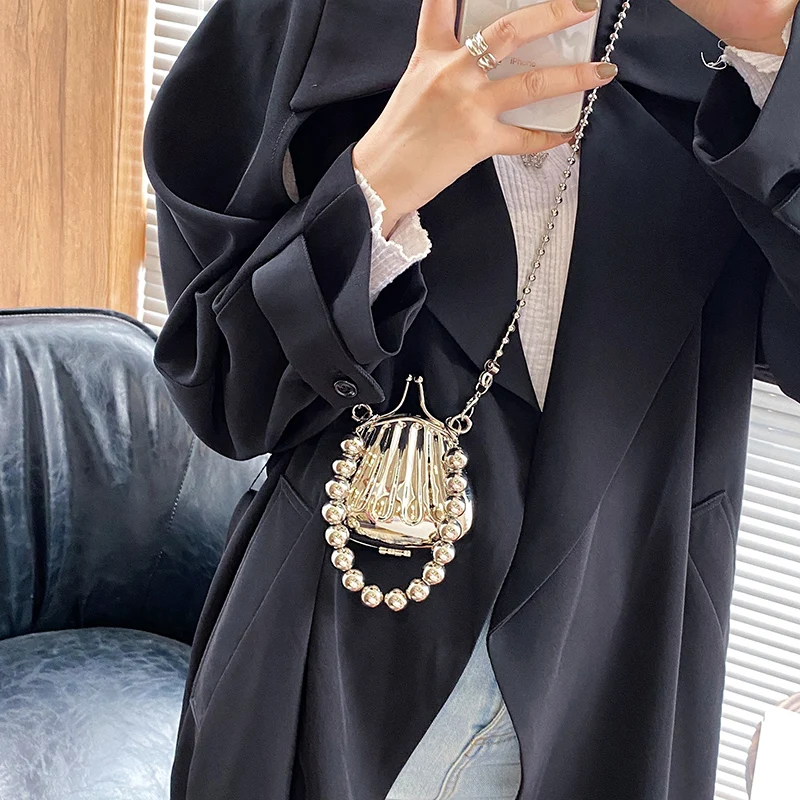 Fashion Metal Lipstick Bag for Women Luxury Dinner Bag Designer Shell Bag High Quality Shoulder Bags Cute Purses Crossbody Bag