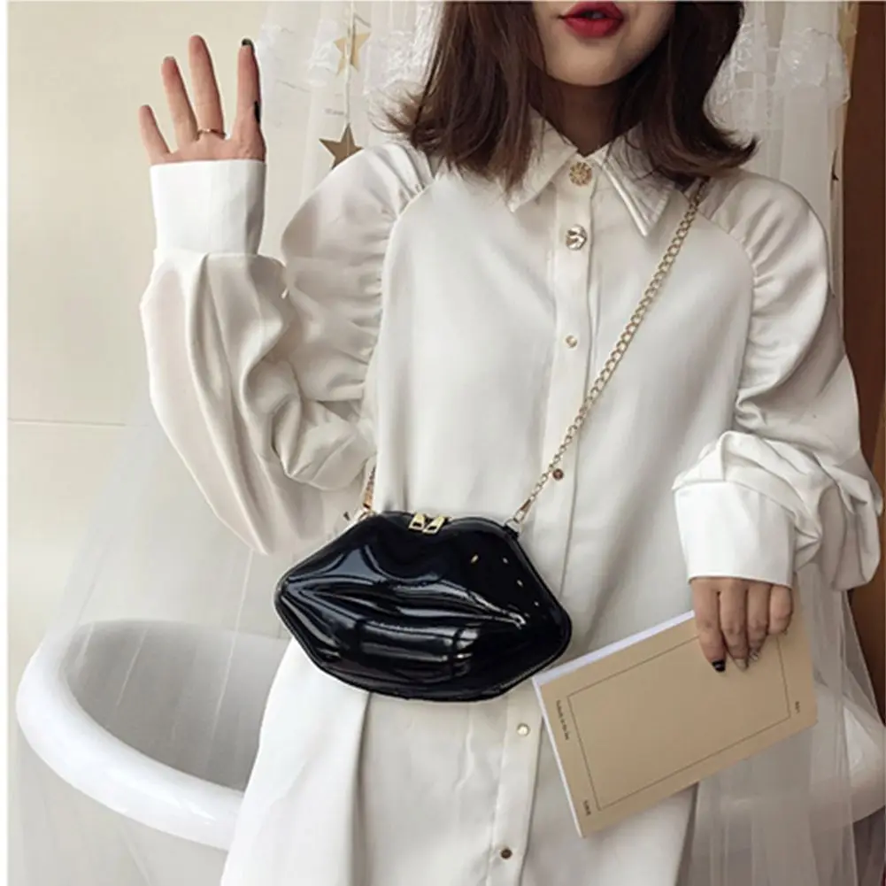 Clutches Messenger Bag Coin Bag Chain Tote Bag Lips Shape Chain Shoulder Bag PVC Handbags Lip Satchel Mini Crossbody Messenger