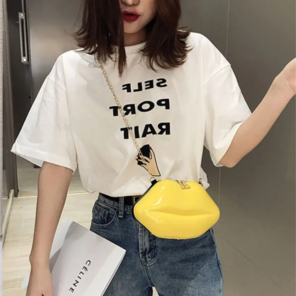 Clutches Messenger Bag Coin Bag Chain Tote Bag Lips Shape Chain Shoulder Bag PVC Handbags Lip Satchel Mini Crossbody Messenger