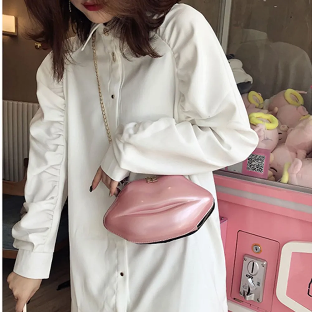 Clutches Messenger Bag Coin Bag Chain Tote Bag Lips Shape Chain Shoulder Bag PVC Handbags Lip Satchel Mini Crossbody Messenger