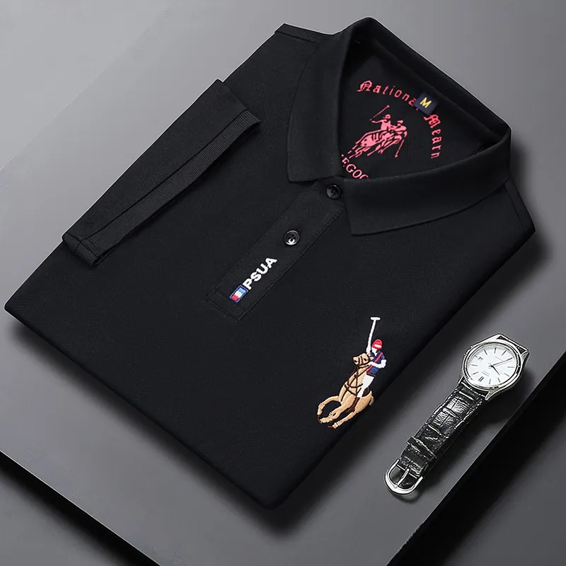 Men's Casual Fashion Polo Shirt Breathable and Comfortable Embroidered Top