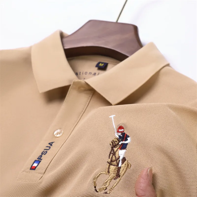 Men's Casual Fashion Polo Shirt Breathable and Comfortable Embroidered Top