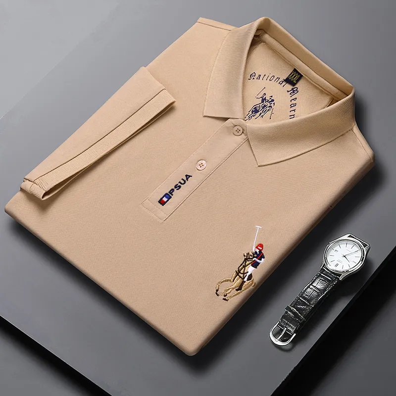 Men's Casual Fashion Polo Shirt Breathable and Comfortable Embroidered Top