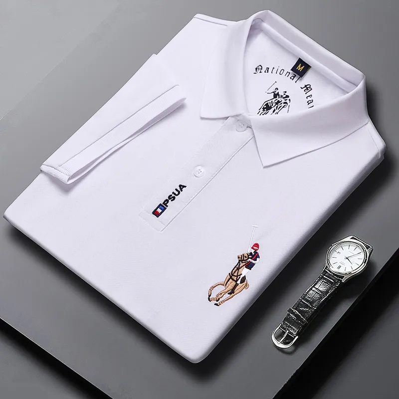 Men's Casual Fashion Polo Shirt Breathable and Comfortable Embroidered Top