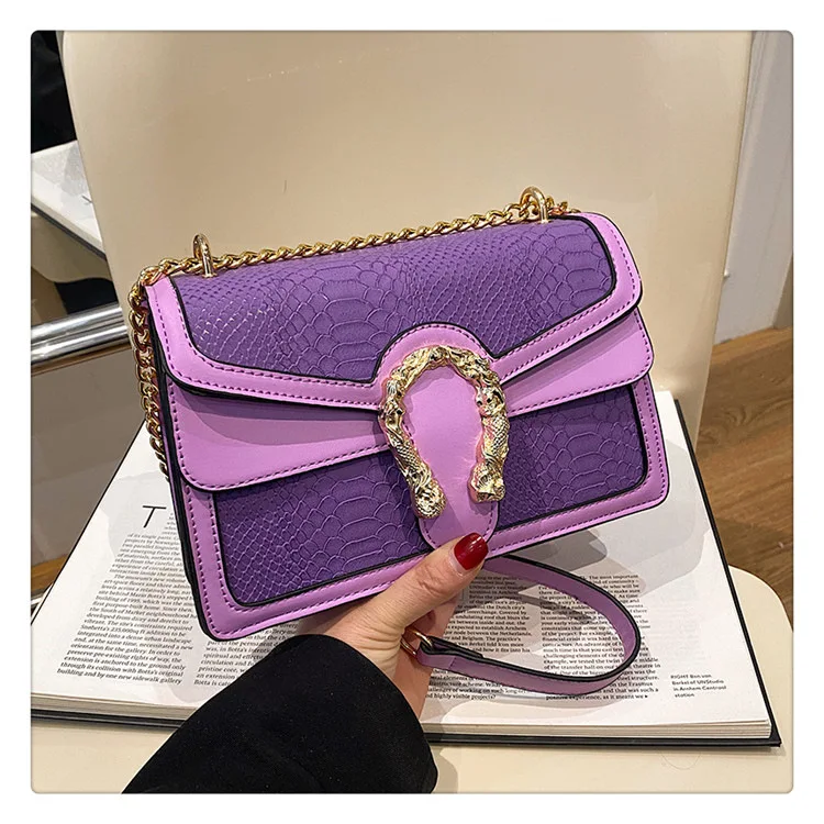 Fashion Crocodile Pattern Shoulder Bags For Women Vintage Luxury Chain PU Leather Crossbody Bag Daily Commuting Mobile Wallet