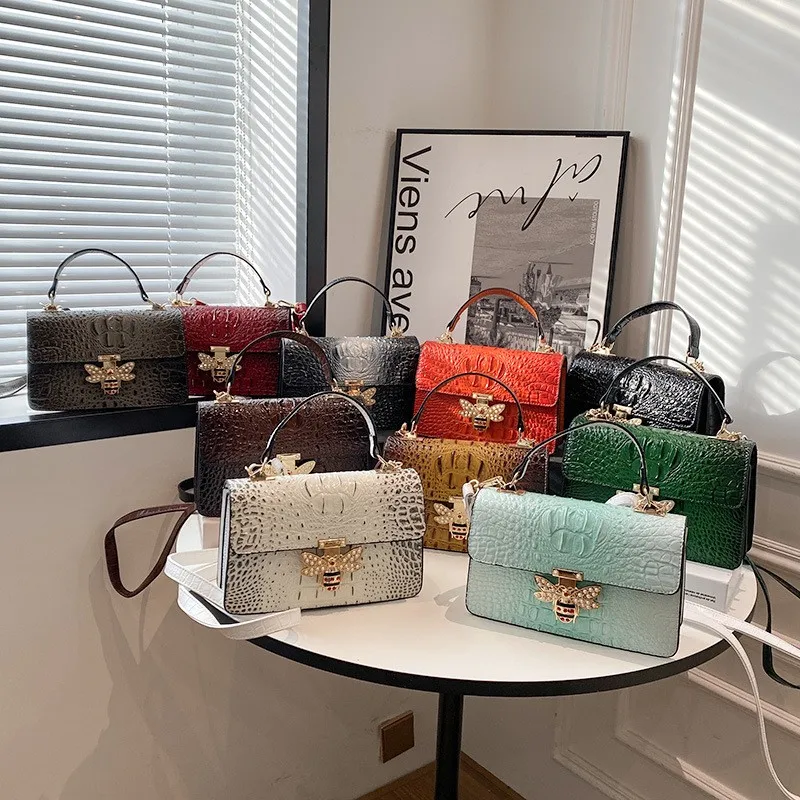 Luxury Brand Design Leather Shoulder Bag for Women Hand Bag Crocodile Totes Purses Ladies Messenger Handbags 2023 New