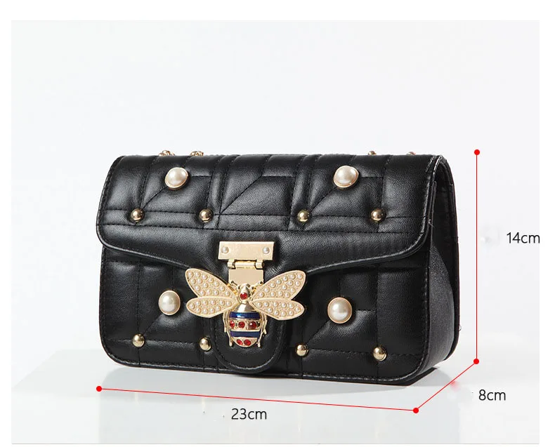 Brands Designer Women Shoulder Bag Chain Strap Flap Ladies Leather Handbags Messenger Bag Women Clutch Bag Bee Buckle Purse