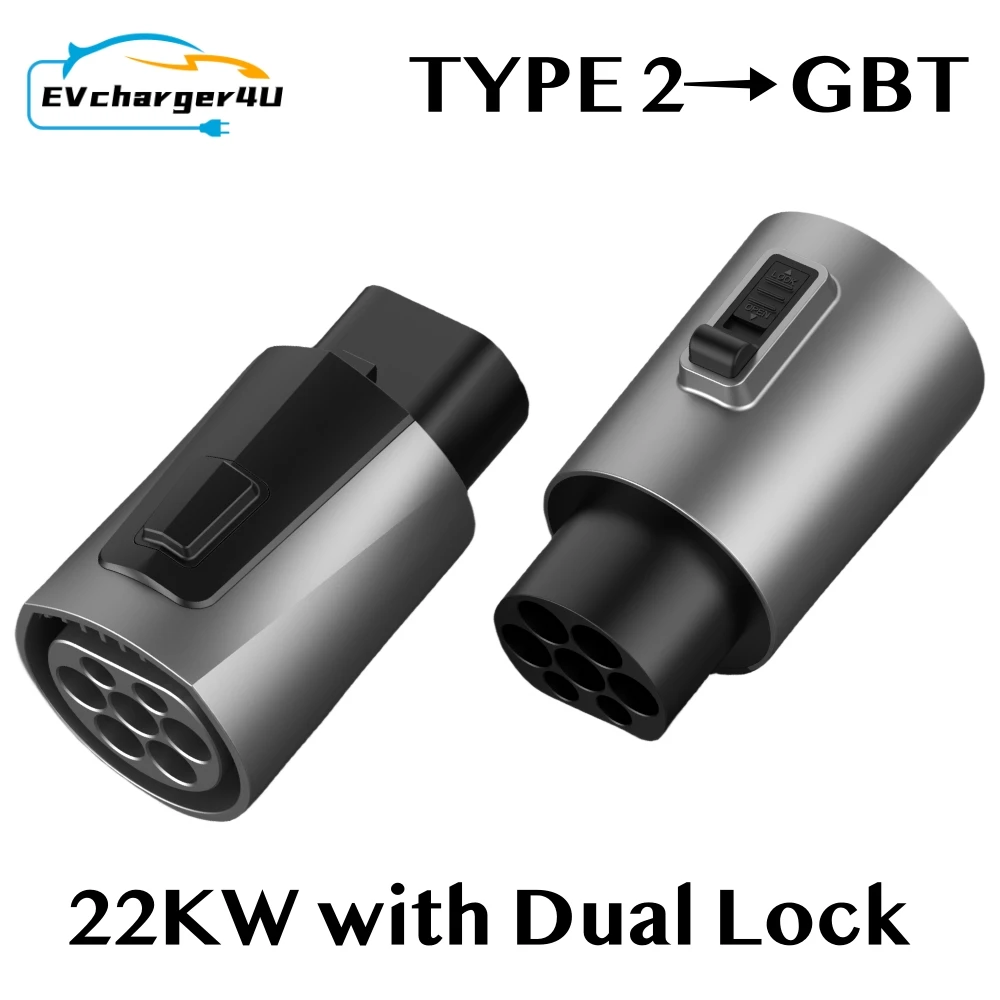 EVcharger4U IEC62196 Type 2 to GBT EV Adapter Charging Convertor 250V 32A Type2 GB/T Charger Converter Adaptor