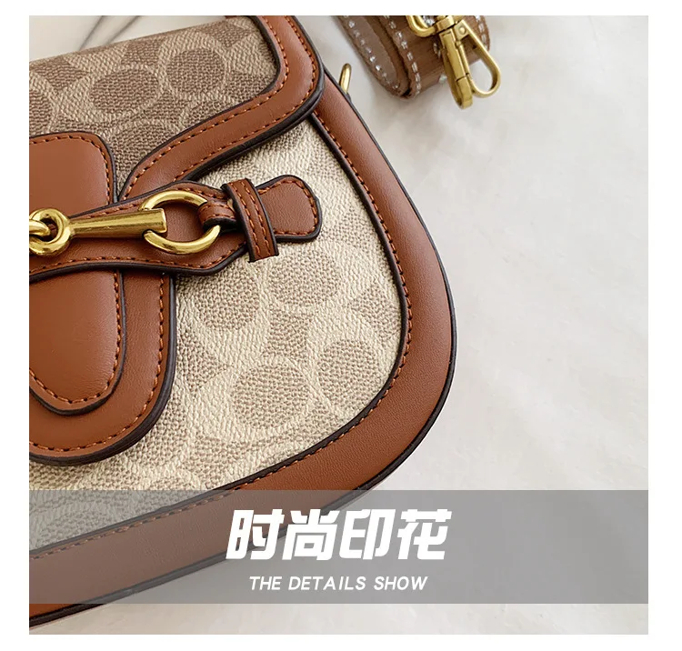 Women Bag 2023 Hot New Fashion Retro Crossbody Bag Luxury Women's Bag Saddle Bag Wide Shoulder Strap Single Shoulder Bag Totes