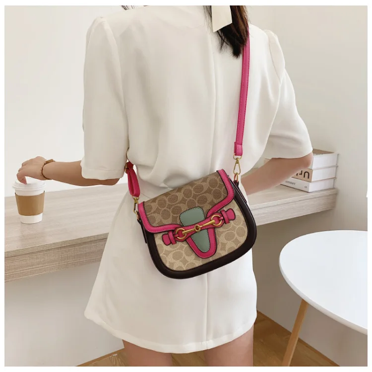 Women Bag 2023 Hot New Fashion Retro Crossbody Bag Luxury Women's Bag Saddle Bag Wide Shoulder Strap Single Shoulder Bag Totes