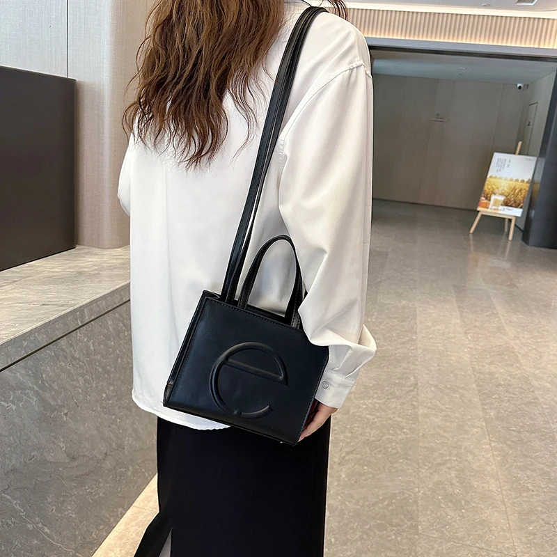 Tote Handbag Quality Women Shopping Large Capacity Designer Crossbody Purse Famous Brand PU Leather Long Strap Shoulder Bag TF