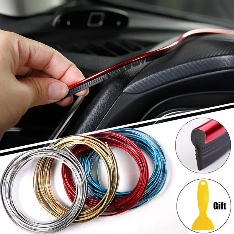 Car Interior Trim Strips Universal Car Gap Fillers Automobile Molding Line Decorative Accessories DIY Flexible Strip Garnish