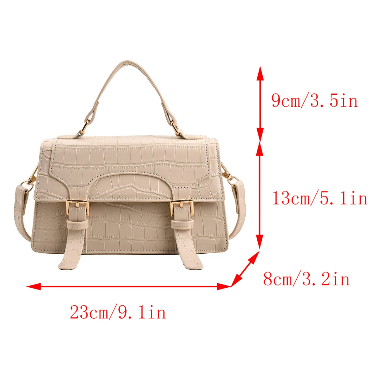 Gold Stone Pattern Crossbody Bag For Women 2023 Trendy Designer Handbag Small Bag Soft Top Handle Pu Leather Shoulder Bag Femme