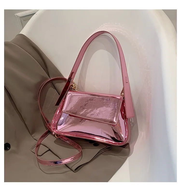 Brand Luxury Designer Laser Women Armpit Bag Gold Chic Female Shoulder Bags Party Clutches Trend Lady Purses And Handbags 2023