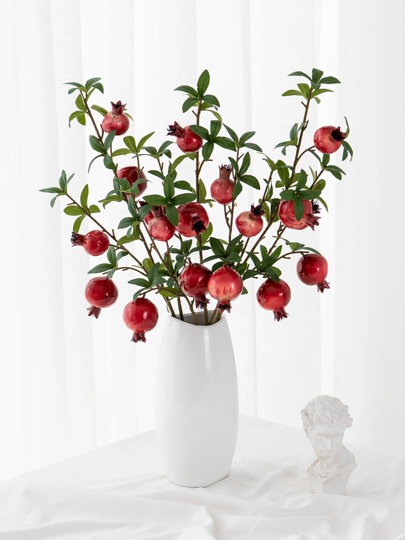 1pc Artificial Pomegranate Branches A 6-Fruit Modern And Simple Pastoral Nordic Style Used For Party And Wedding Home Decoration