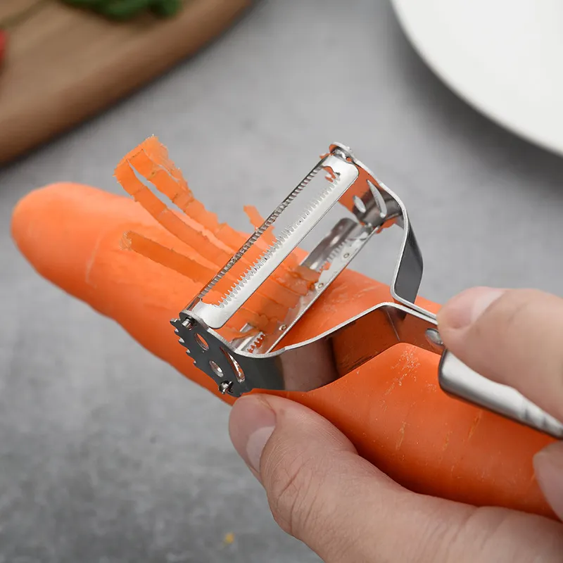 4in1 Peeler Multifunction Grater Julienne Peeler Vegetable Fruit Peeler Stainless Steel Potato Slicer Shredder Kitchen Tool