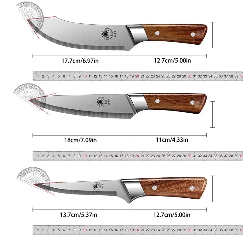 Meat cutting knife, butcher's pig killing knife, sharp bone shaving knife, pork cutting sharp knife, with knife cover