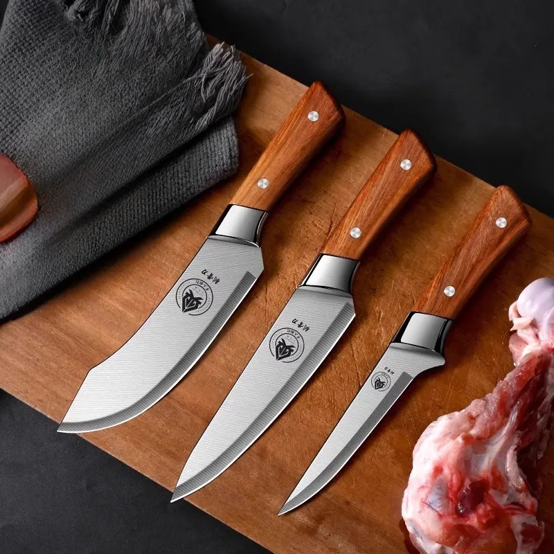 Meat cutting knife, butcher's pig killing knife, sharp bone shaving knife, pork cutting sharp knife, with knife cover