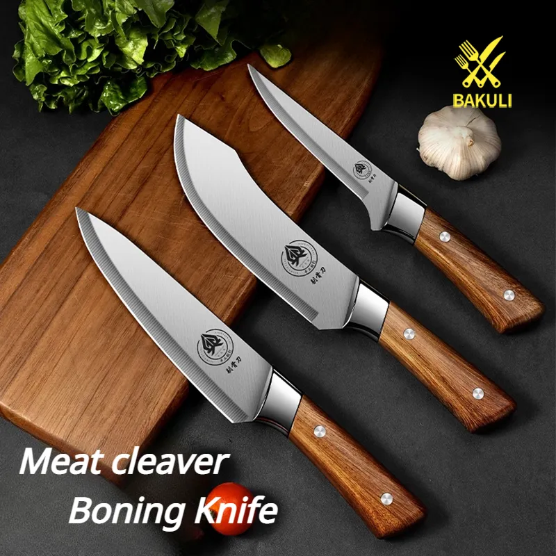 Meat cutting knife, butcher's pig killing knife, sharp bone shaving knife, pork cutting sharp knife, with knife cover