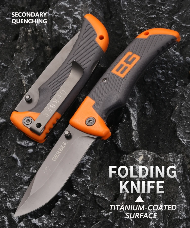 High quality outdoor camping Hunting Survival Tactics Pocket EDC tool Folding knife