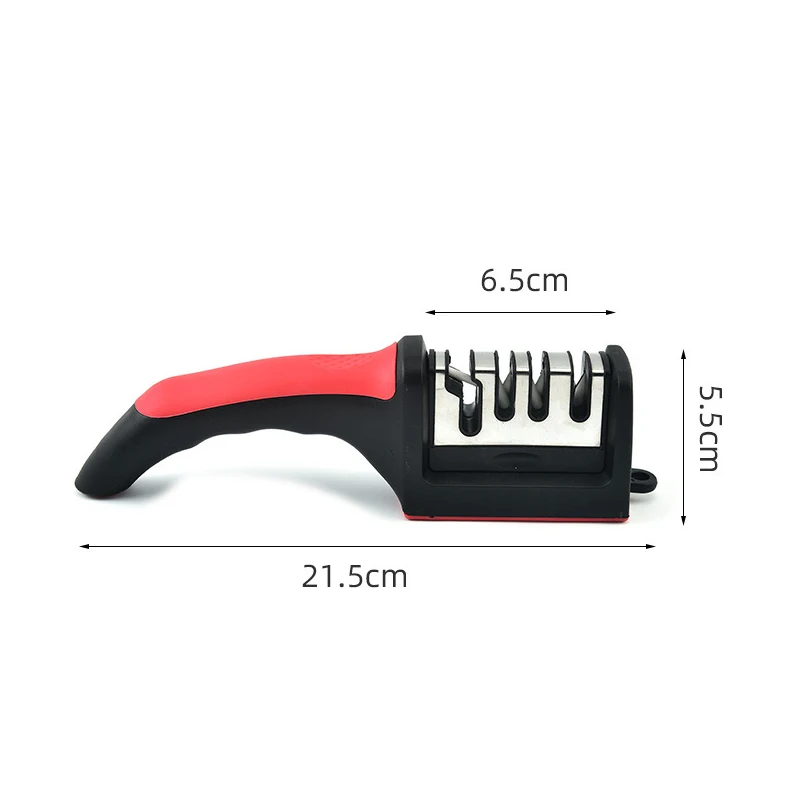 Kitchen 4-Segment Knife Sharpener Household Multi-Functional Hand-Held Four-Purpose Black Sharpening Stone