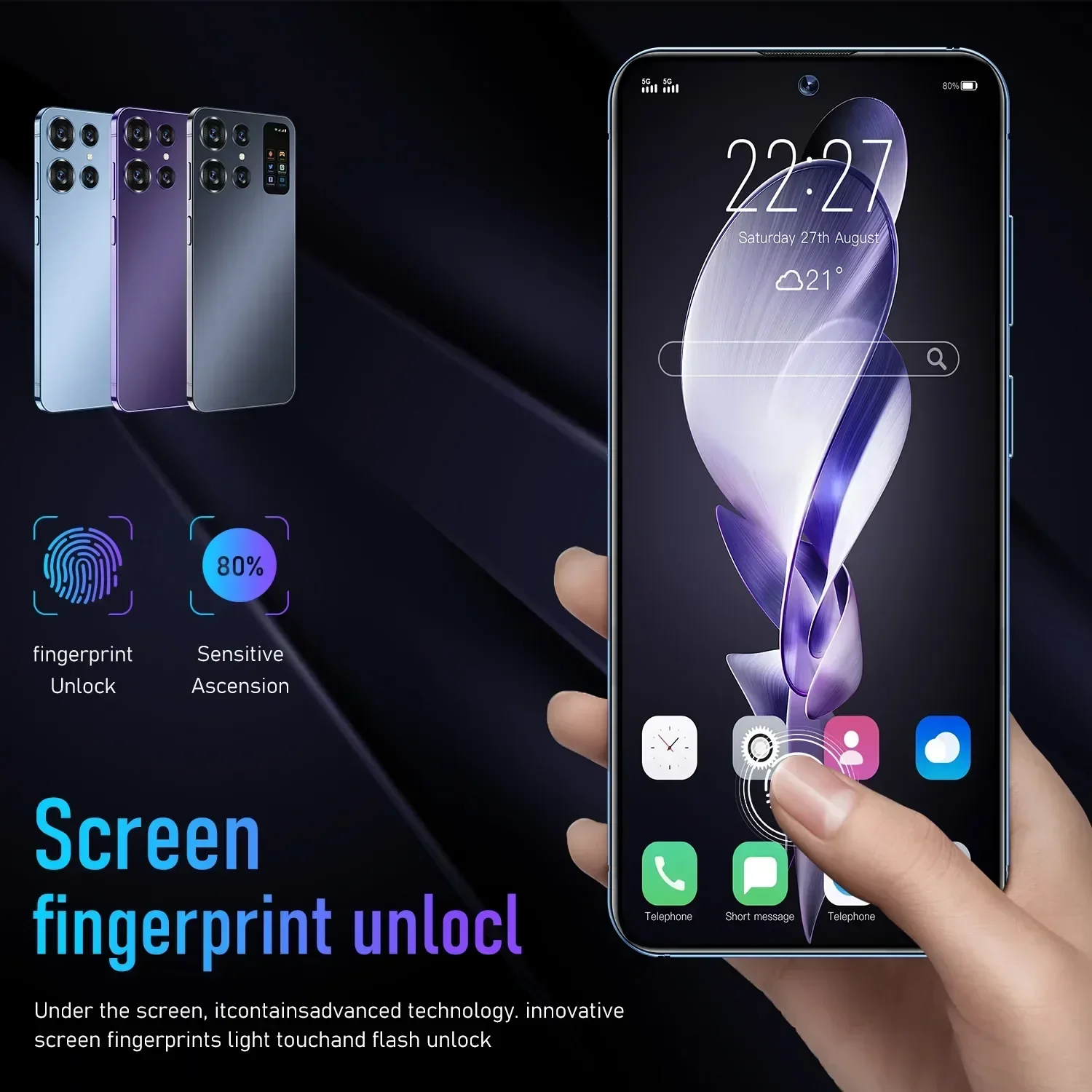 2024NEW Global S24 Ultra 7.0HD Screen 16G+1TB Smart Phone 7000Mah Android13 Celulare Dual Sim Face Unlocked NFC 5G  Phone