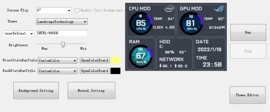 New 3.5 Inch IPS TYPE-C Secondary Screen Computer CPU GPU RAM HDD MonitorUSB Display For Freely AIDA64