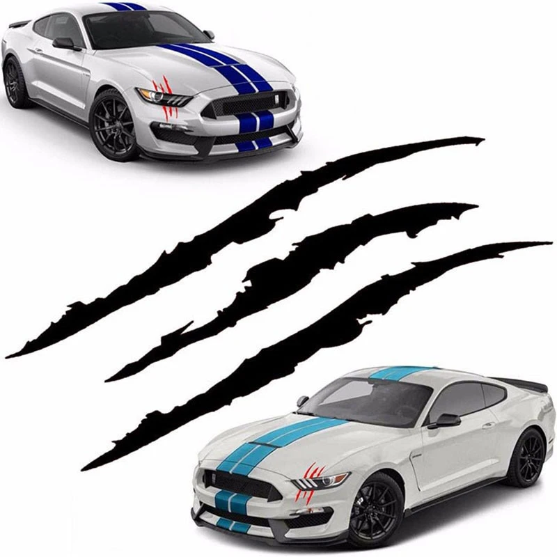 New 1pcs Claw Marks Headlight Decal Car Sticker Monster Claw Marks Car Headlight Stripes Scratch Vinyl Decal Universal For Most