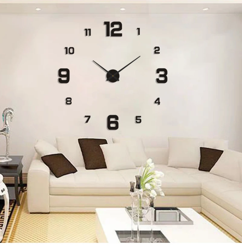 3D Luminous Wall Clock Frameless Acrylic DIY Digital Clock Wall Stickers Mute Clock for Living Room Bedroom Office Wall Decor