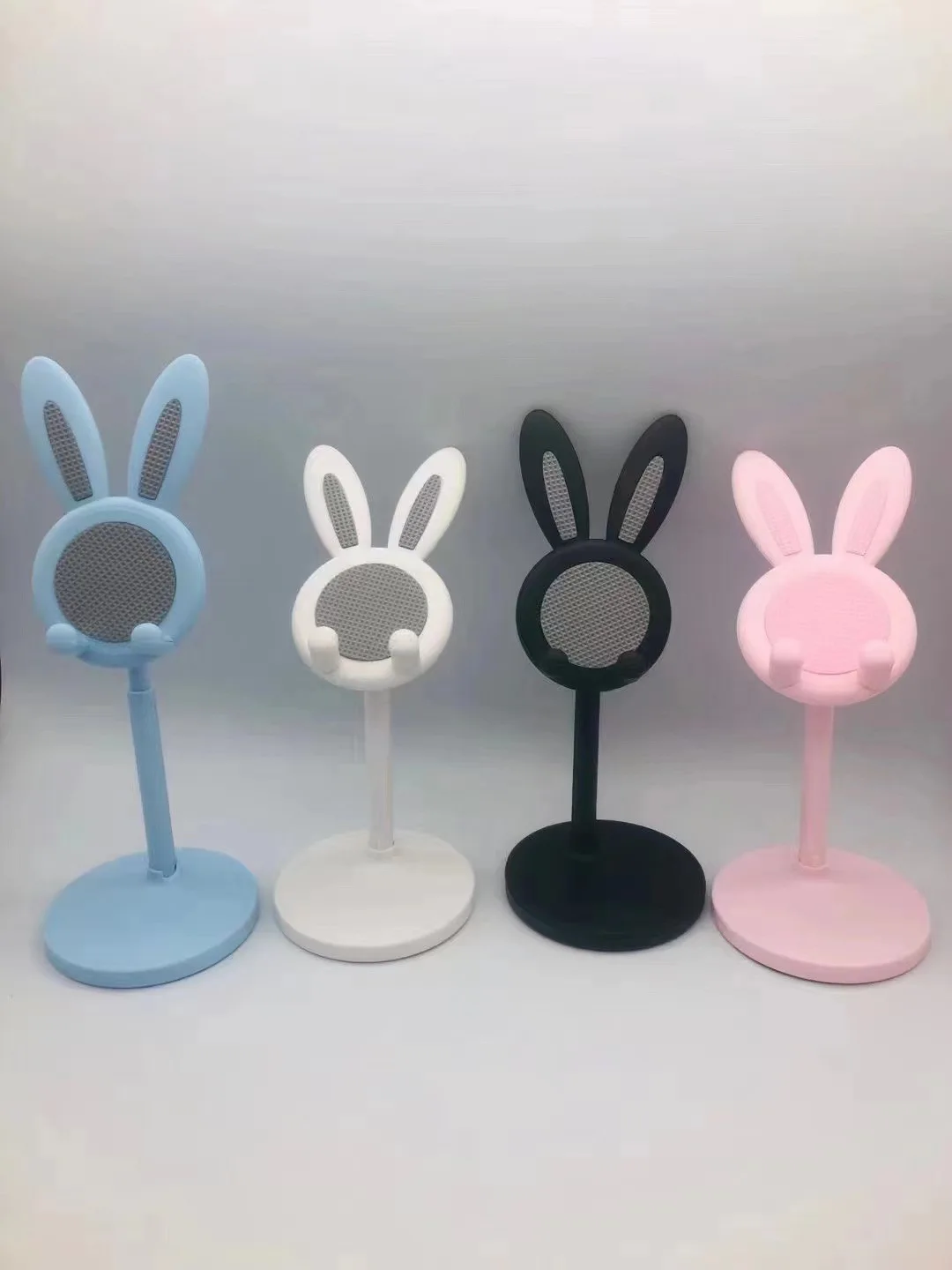 Pink Phone Holder Desktop Cell Phone Stand For iPhone 13 14 Samsung Smartphone Adjustable Lovely Rabbit Cartoon Table Support