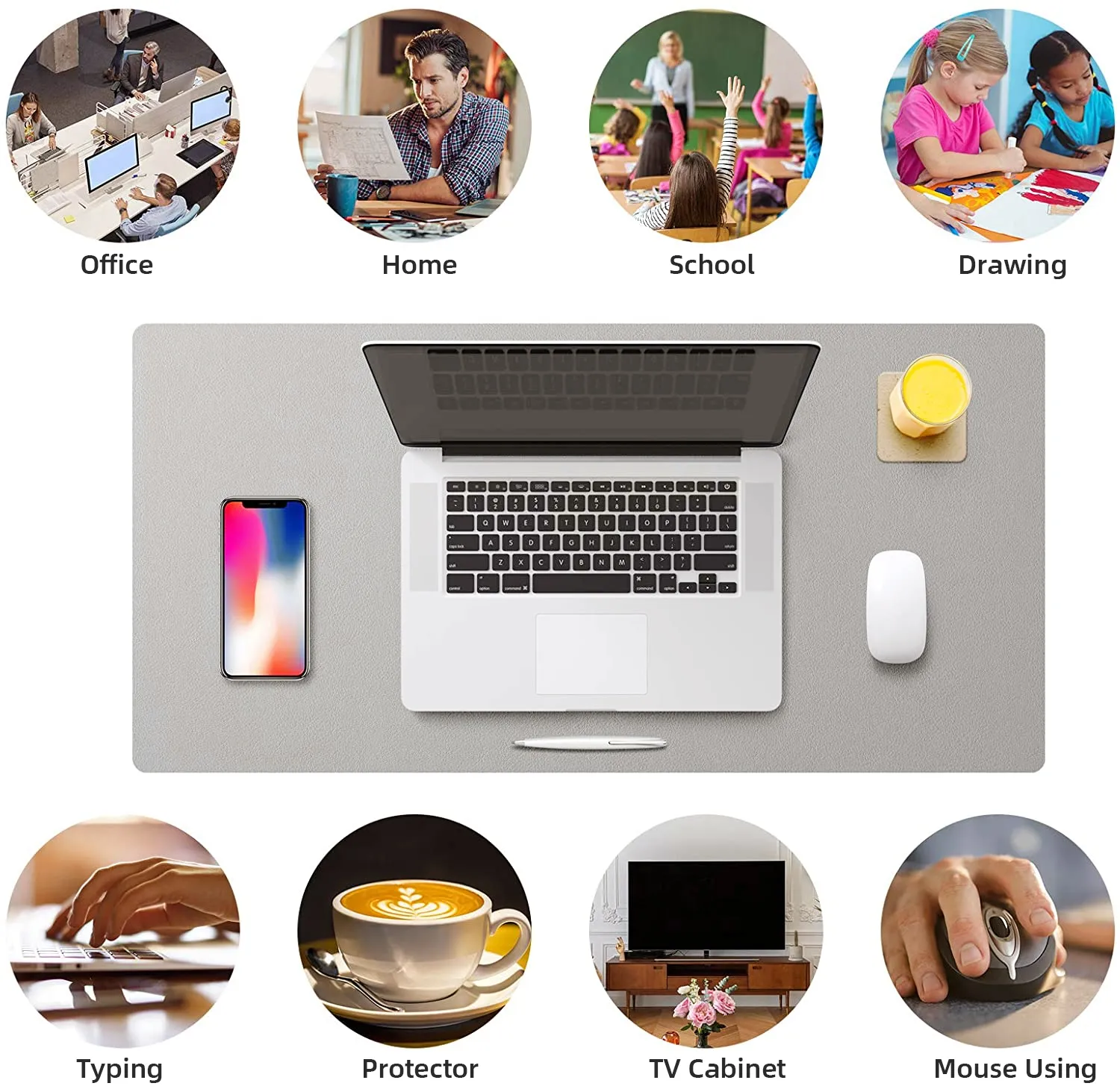Large Size Office Desk Protector Mat PU Leather Waterproof Mouse Pad Desktop Keyboard Desk Pad Gaming Mousepad PC Accessories