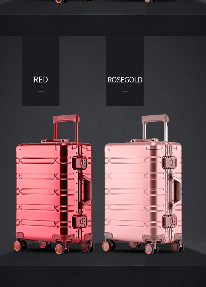 All aluminum-magnesium alloy travel suitcase Men's Business Rolling luggage on wheels trolley luggage Carry-Ons cabin suitcase