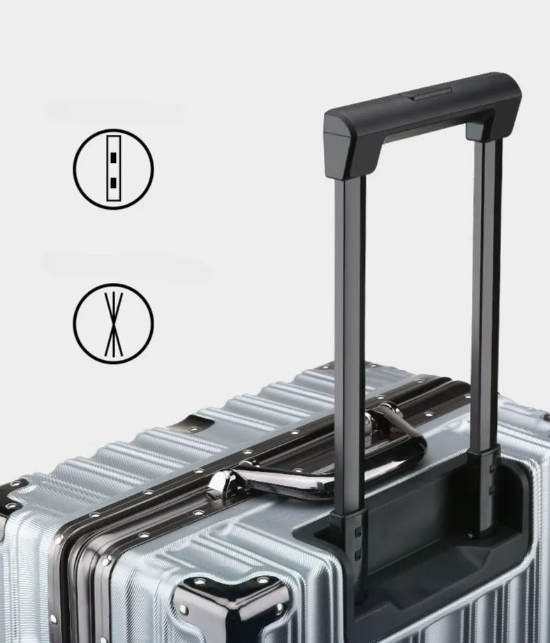 Trolley Luggage Aluminum Frame Rolling Luggage Case 20 24 26 28 inch Travel Suitcase on Wheels Combination Lock Carry on Luggage
