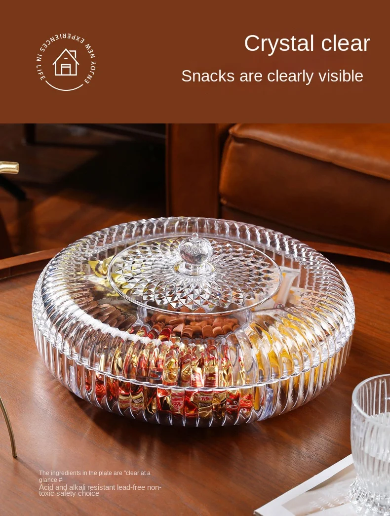 Fruit snack tray living room coffee table candy box compartment snack storage box dried fruit box household items