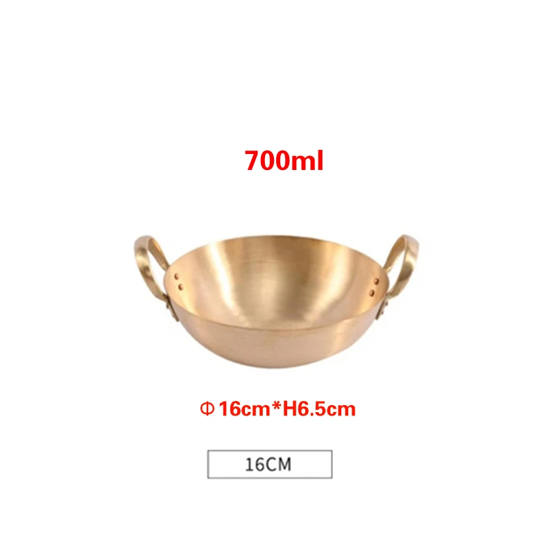 Curry pot with two ears Thai tableware Southeast Asian style tableware Two-ear pot Rice cooker Brass Thai Cuisine soup pot