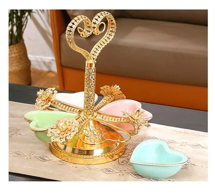 European-style metal acrylic fruit bowl luxury living room hotel fruit bowl home creative candy bowl dry fruit bowl