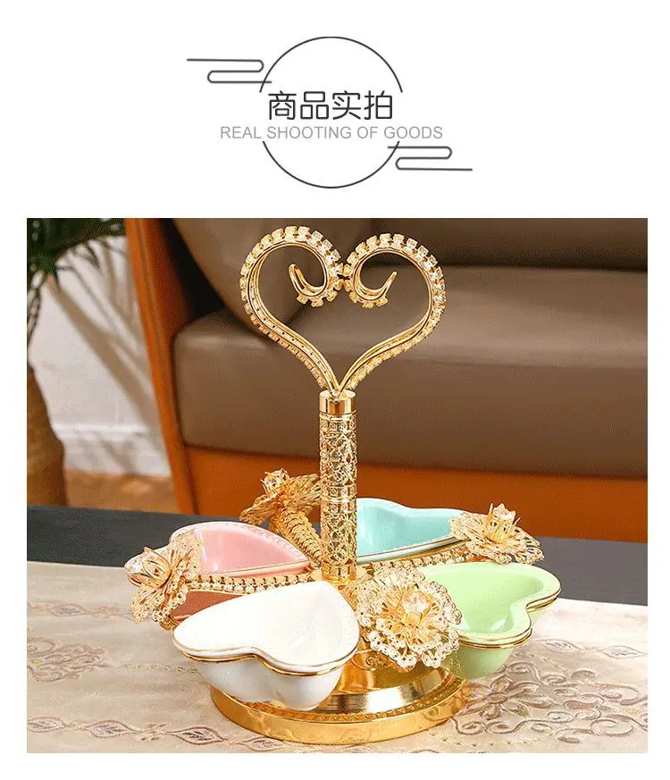 European-style metal acrylic fruit bowl luxury living room hotel fruit bowl home creative candy bowl dry fruit bowl