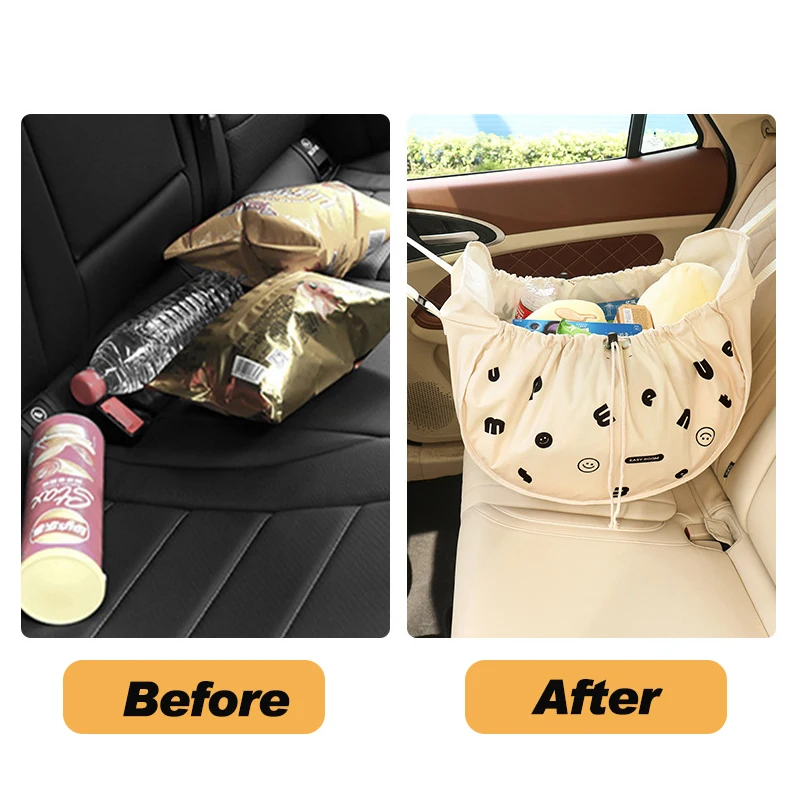 Two In One Hammock Storage Bag Car Seat Back Front Trunk Organizer Reusable Large Capacity Shopping Bag For Pet Mom Hanging Bags