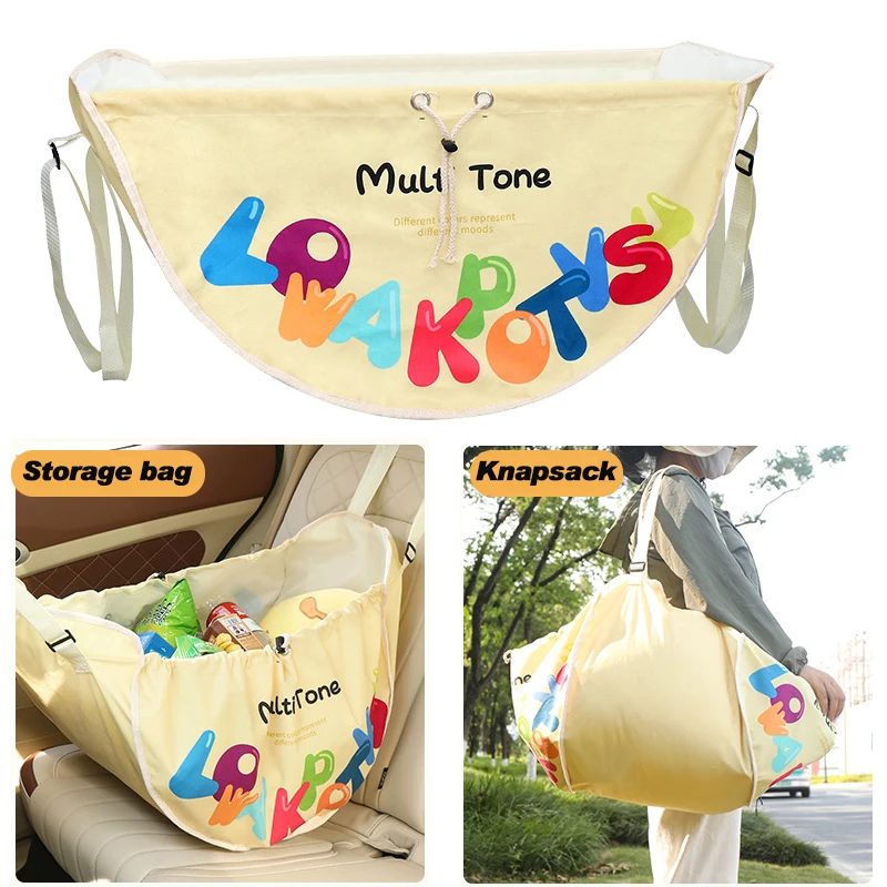 Two In One Hammock Storage Bag Car Seat Back Front Trunk Organizer Reusable Large Capacity Shopping Bag For Pet Mom Hanging Bags