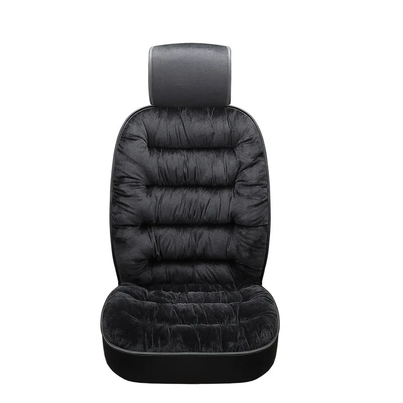 Winter Car Seat Cushion Plush Plaid Thickening Warm Suv Universal Front Single Seat Cover Comfortable Car Fleece Liner Cushion