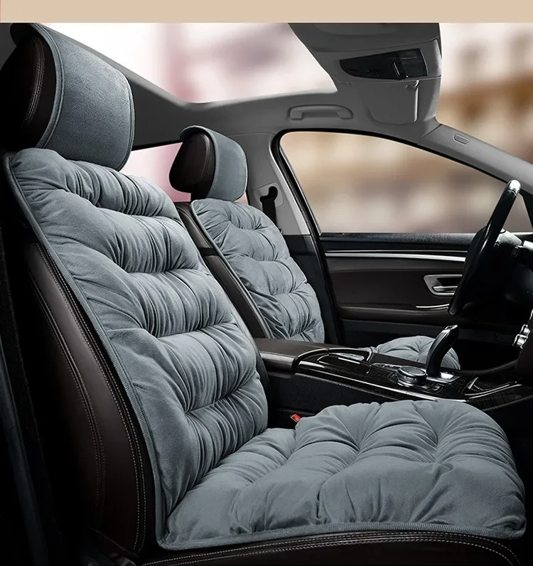 Winter Warm Car Seat Cushion Front Single Seat Rear Seat Cushion Down Plush Butt Cushion Chair Cushion with Backrest