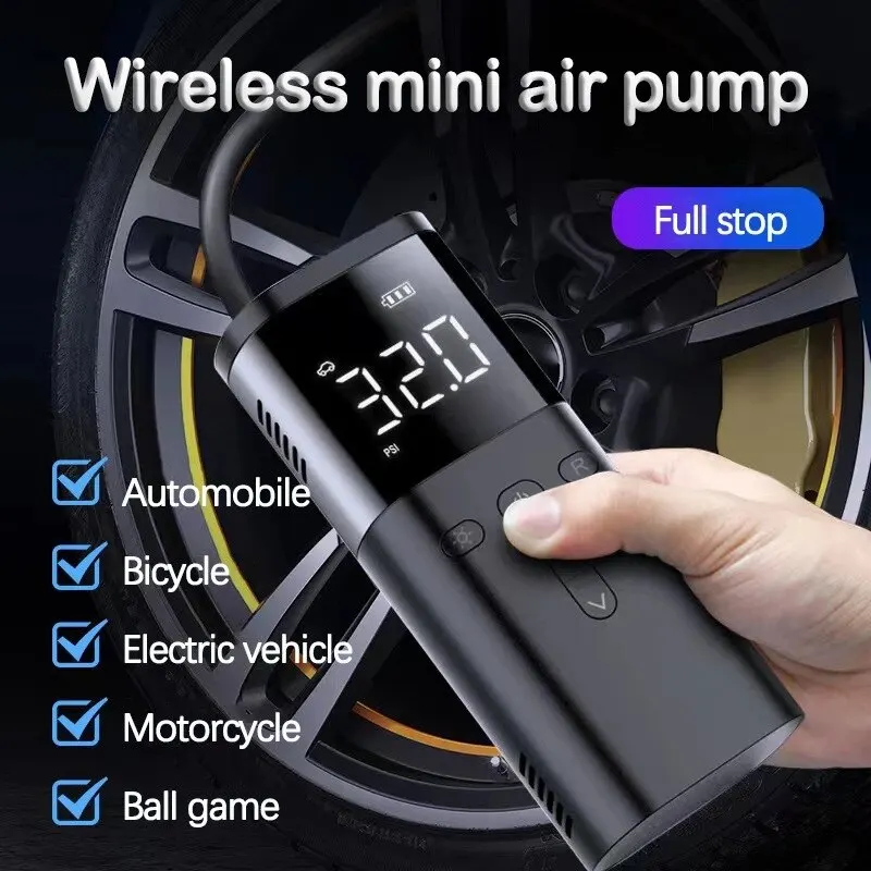 1 Set Car Mounted Wireless Inflation Pump Compact and Portable Inflation Intelligent Digital Display