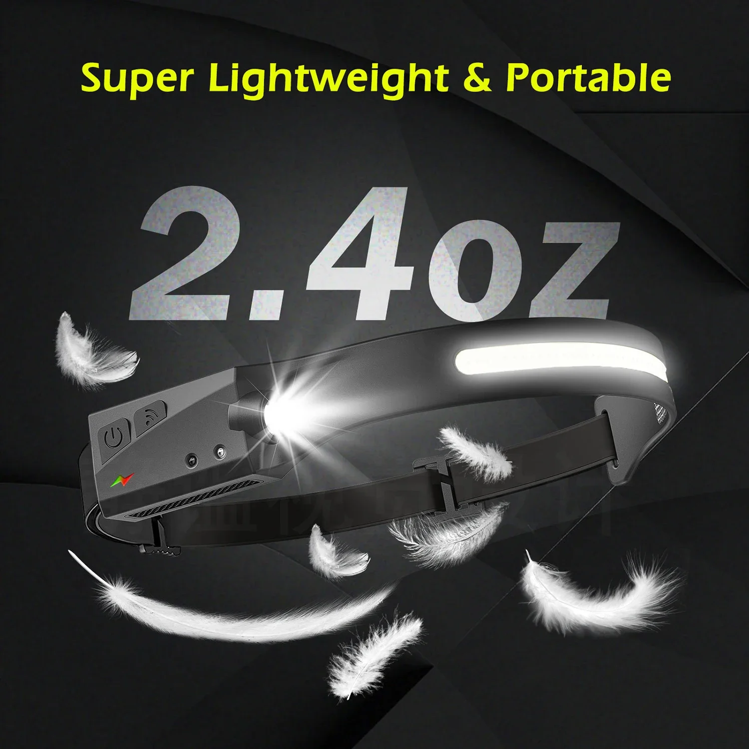 USB Rechargeable LED Sensor Headlamp XPE+COB Headlight Led Head Torch Camping Search Light Head Flashlight for Fishing Lantern