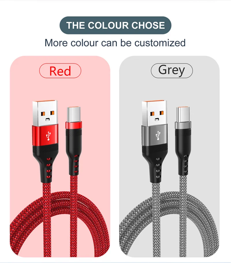 6A Extended USB TYPE-C Cable Braided Data Cable for Samsung Huawei Xiaomi Switch Sony PS5 TYPE-C 8m 5m 3m 2m 1.5m 1m Cable