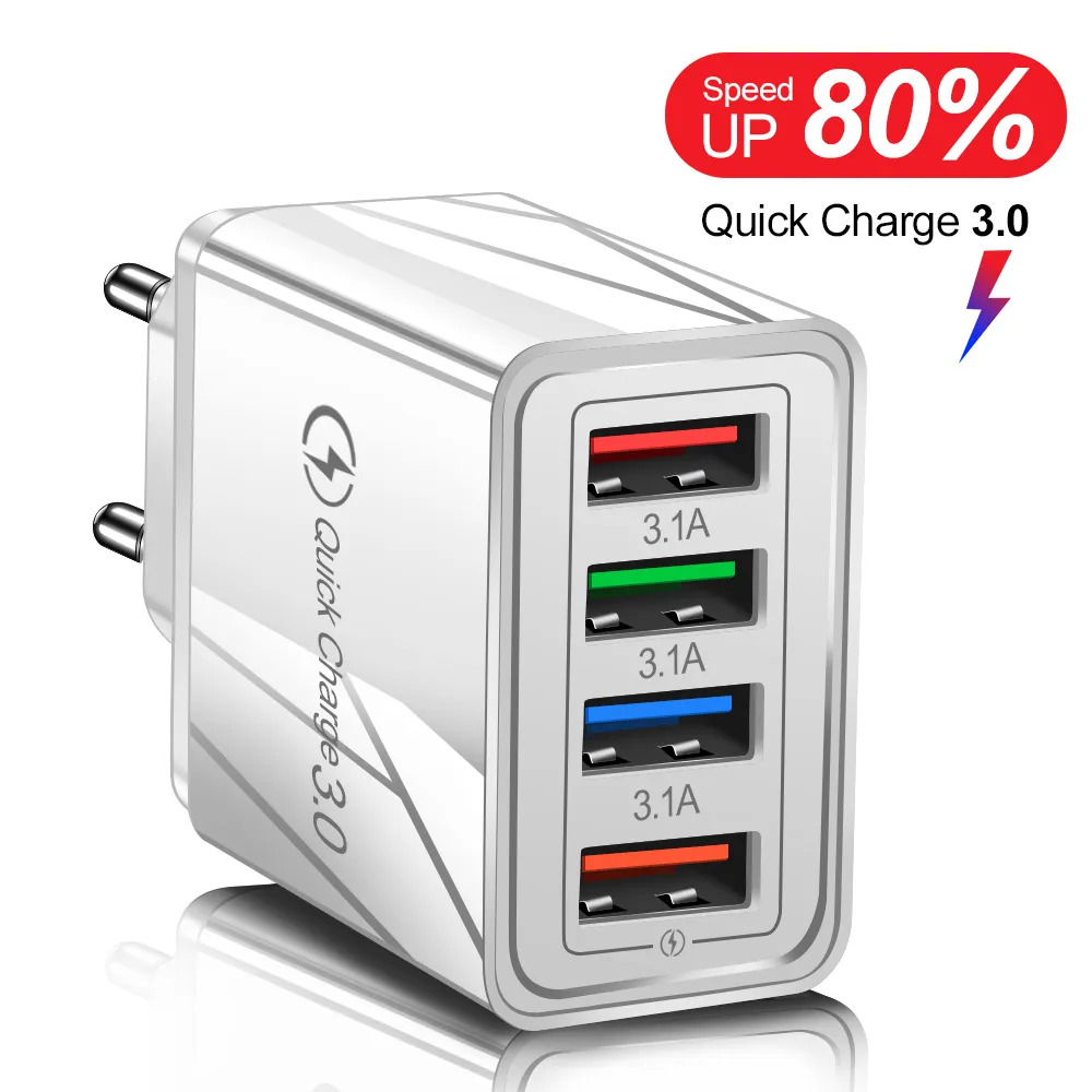 For iPhone 14 USB Charger Quick Charge 3.0 For Samsung Xiaomi mi Tablets Mobile Phone Charger Adapter EU/US Plug Fast Charging